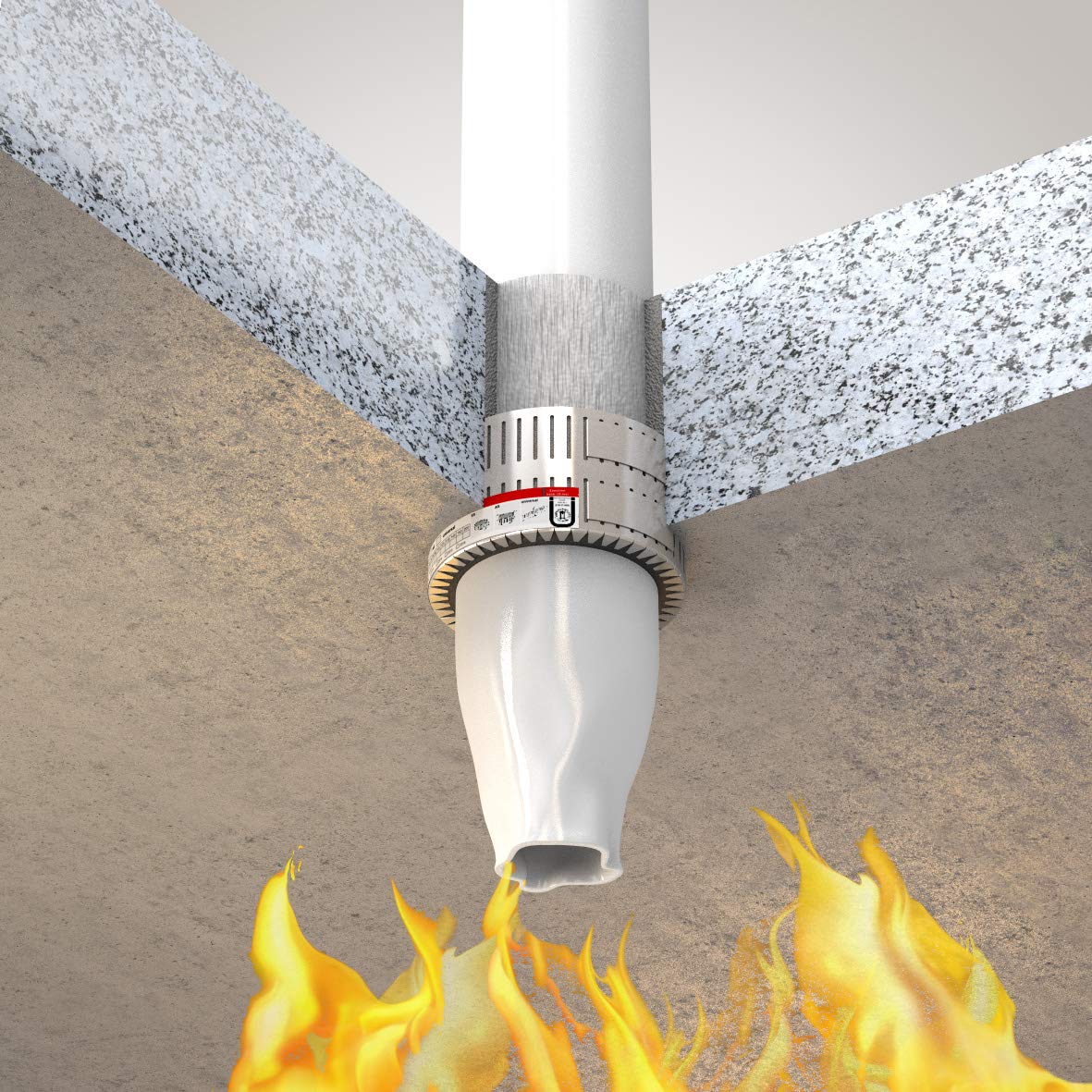 HBT ISITHERM BBR 2 - Manguito de protección contra incendios para tubos de 50-250 mm (200 mm), resistencia al fuego de hasta 120 minutos