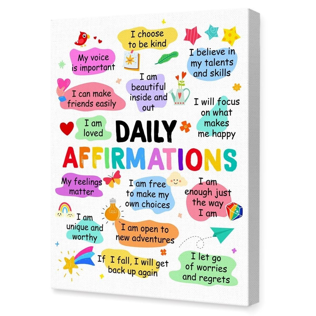 HGETJOHXEM Empowerment Affirmations Wall-Art Poster - Uplifting Quotes for Mindset, Dorm Room, Office, or Workplace Inspiration(Framed,08x12inch(20x30cm))