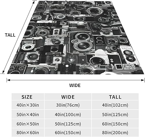 Miniatura 5 de WURTON Retro Cool Camera Collection - Manta de franela con estampado antibolitas, para cama, sofá, 50 x 60 pulgadas, ultra suave, microligera