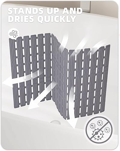 Miniatura 2 de Color&Geometry Tapete de ducha antideslizante para bañera de 16 x 36 pulgadas, tapete de ducha antideslizante para ducha, tapete de baño con potente