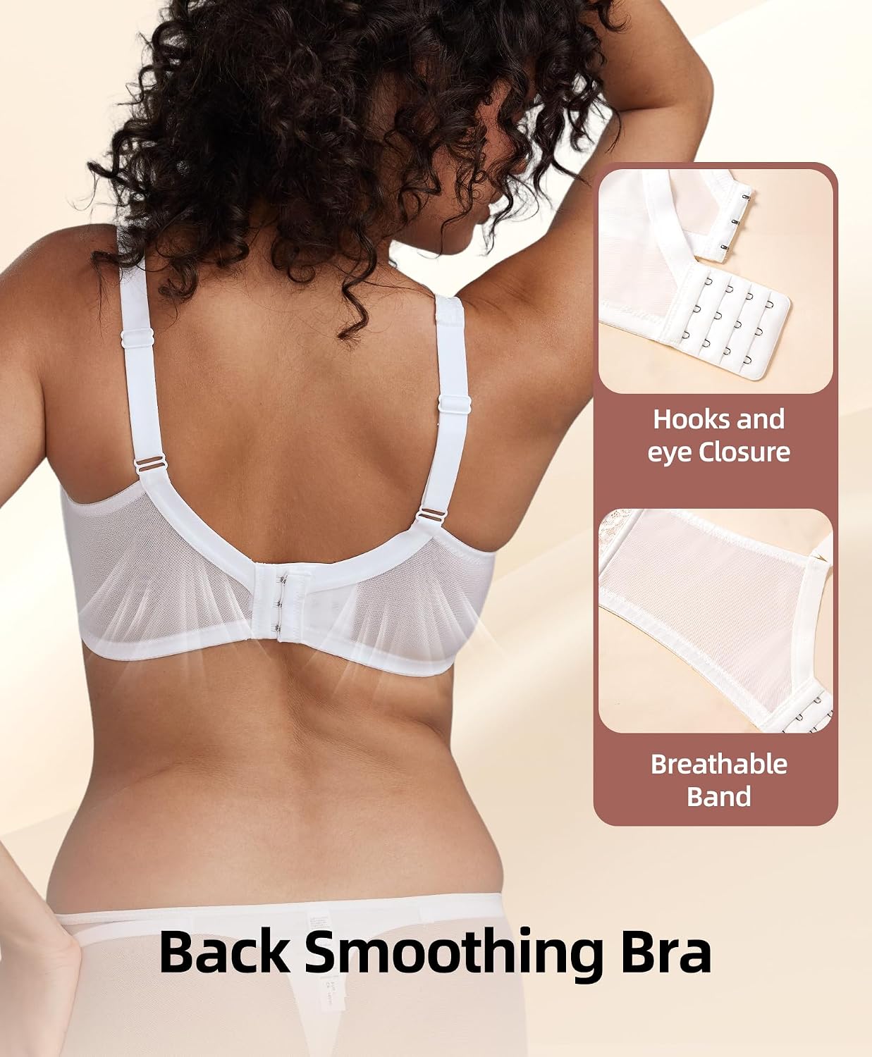 Women's Unlined Balconette Bras Sheer Lace Underwire Support Square Neck Plus Size Push Up Bras