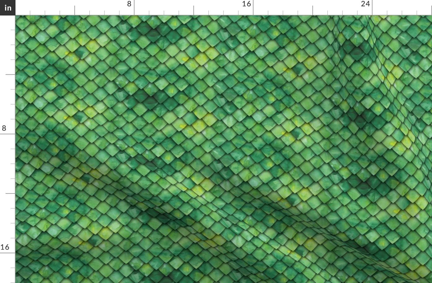Spoonflower Fabric - Dragon Scales Green Mermaid Dinosaur Little Arrow Dino Printed on Polartec(R) Fleece Fabric by The Yard - Sewing Blankets Loungewear and No-Sew Projects