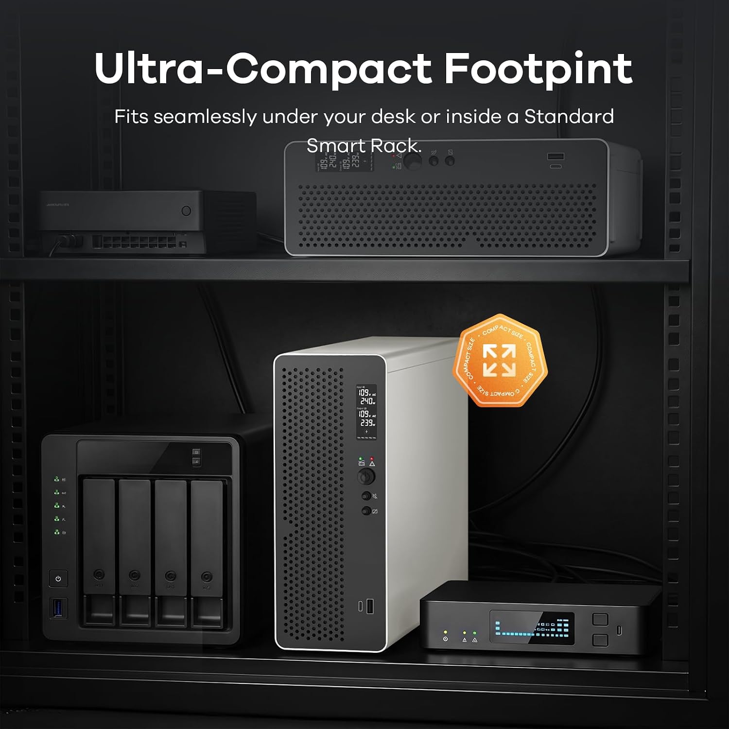 1500VA 1000W UPS Lithium Backup Battery Pure Sine Wave for Home & NAS thumbnail