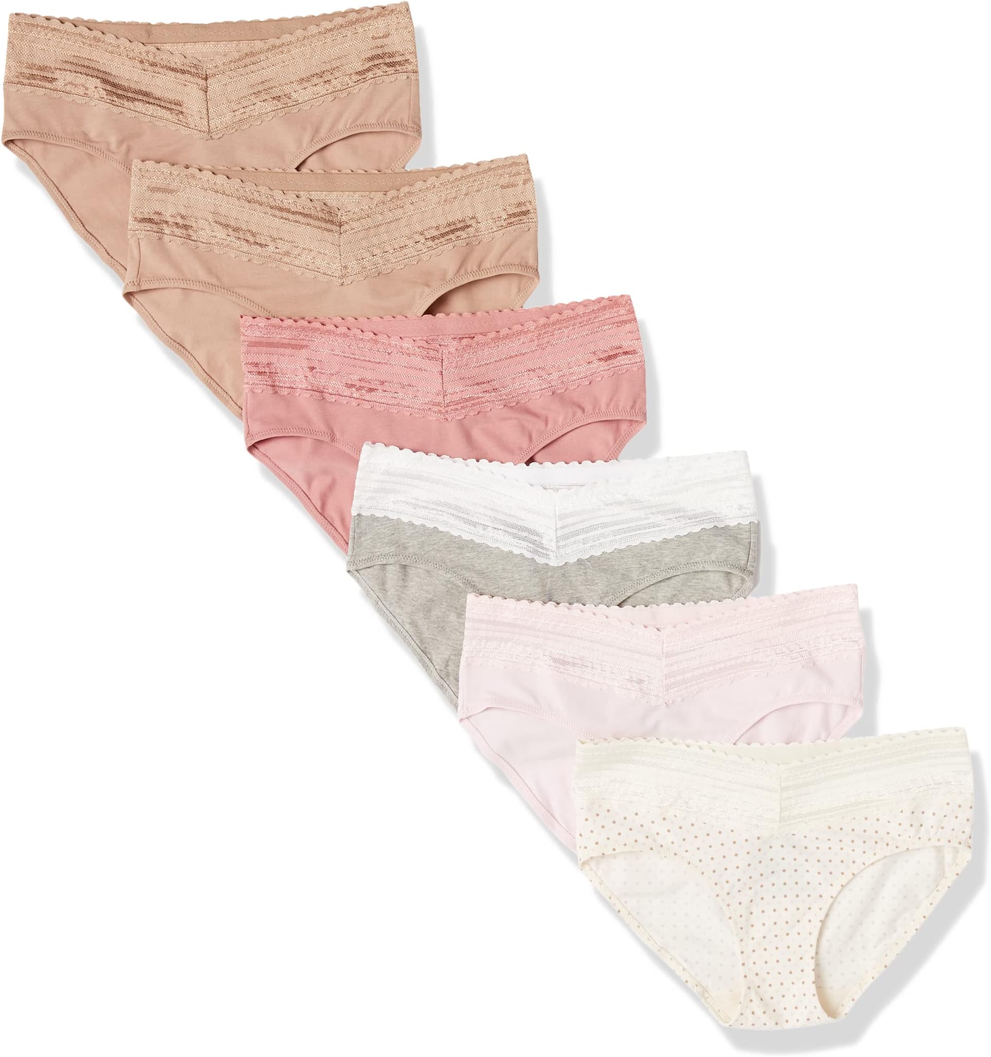 Women's Blissful Benefits Dig-free Comfort Waist With Lace Cotton Hipster 6-pack Ru2266w