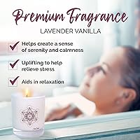 Vista 5 de Vela de aromaterapia de vainilla y lavanda, velas perfumadas florales, velas de lujo perfumadas con símbolo del cubo de Metatron, vela de soja