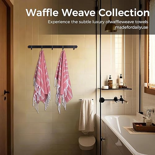 Vista 30 de cabanana Toallas de mano para baño, paquete de 2, 20 x 30 pulgadas, 100% algodón, toallas de mano turcas, superabsorbentes y de secado rápido