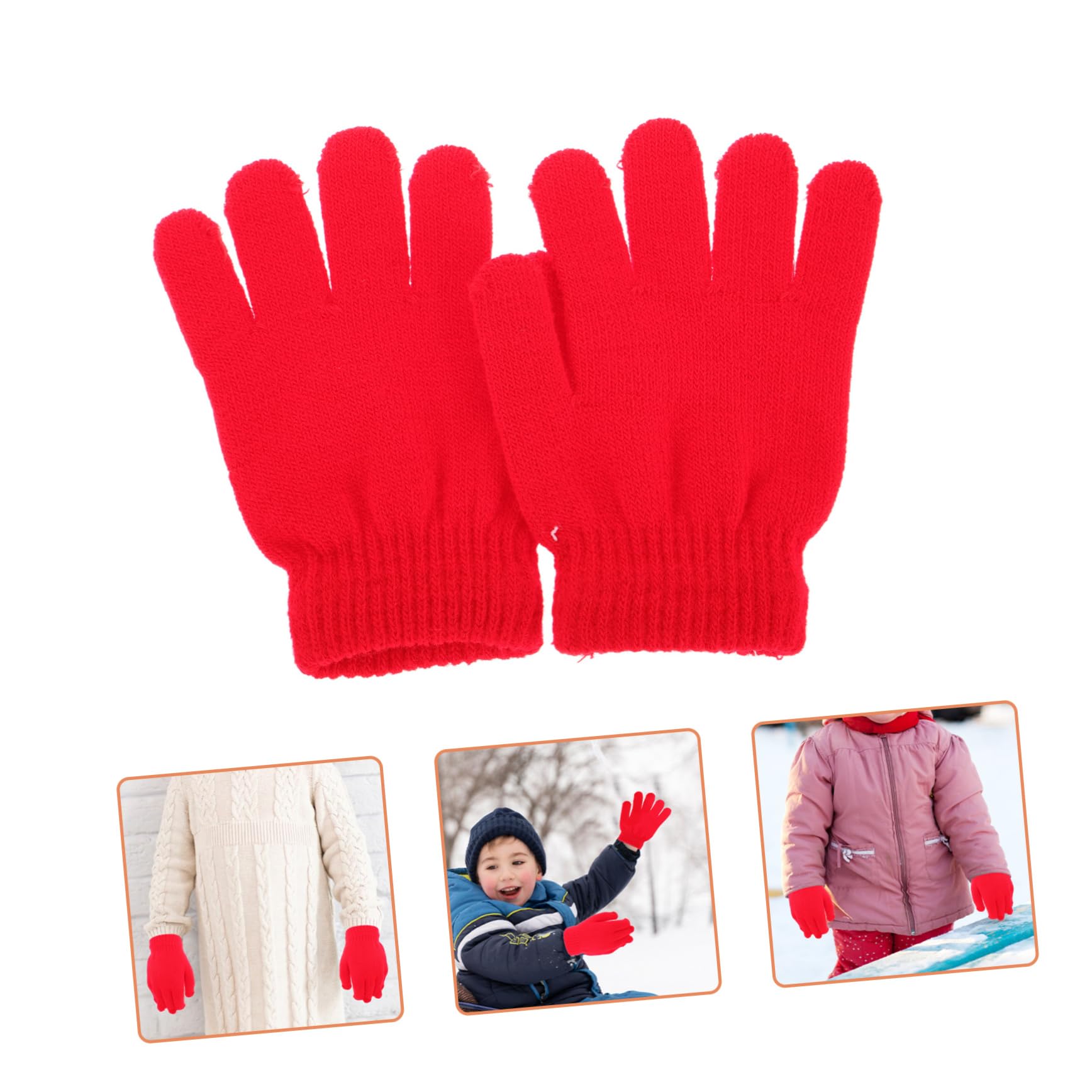 LIFKOME Guantes De Invierno Guantes De Punto Mitones Para Niños Guantes Calientes Para Niños 8- Guantes De Niños Lana Paquete Múltiple De Guantes Para Niños Guantes Niños Black