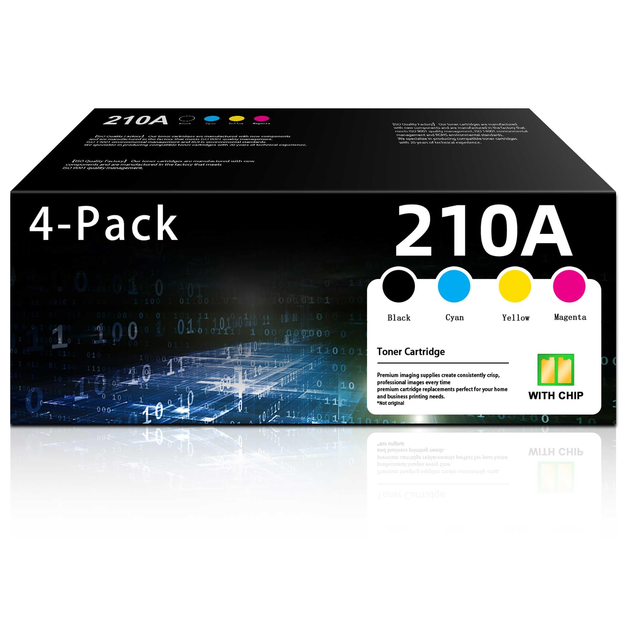 Lamburee 210A Toner Cartridges 4 Pack High Yield Replacement for HP 210A Color Pro MFP 4301fdw 4301fdn 4301dw 4201dw 4201dn Printer (with Chip)