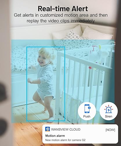 Miniatura 3 de GALAYOU Cámara de seguridad interior 2K, cámara para mascotas, cámara de seguridad WiFi de 360 grados para bebé, perro, ancianoniñera con visión