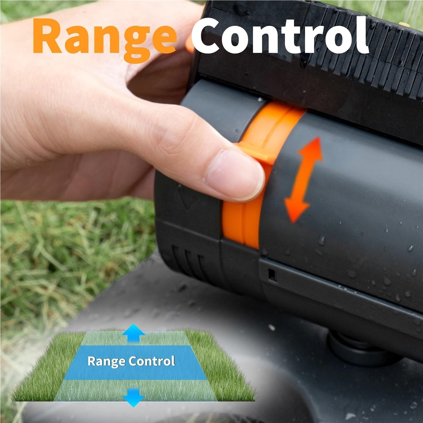 Irrigatore Rotante Irrigatori ad acqua oscillanti Mini Turbo | For giardino, irrigatore da giardino, larghezza, portata e portata regolabili