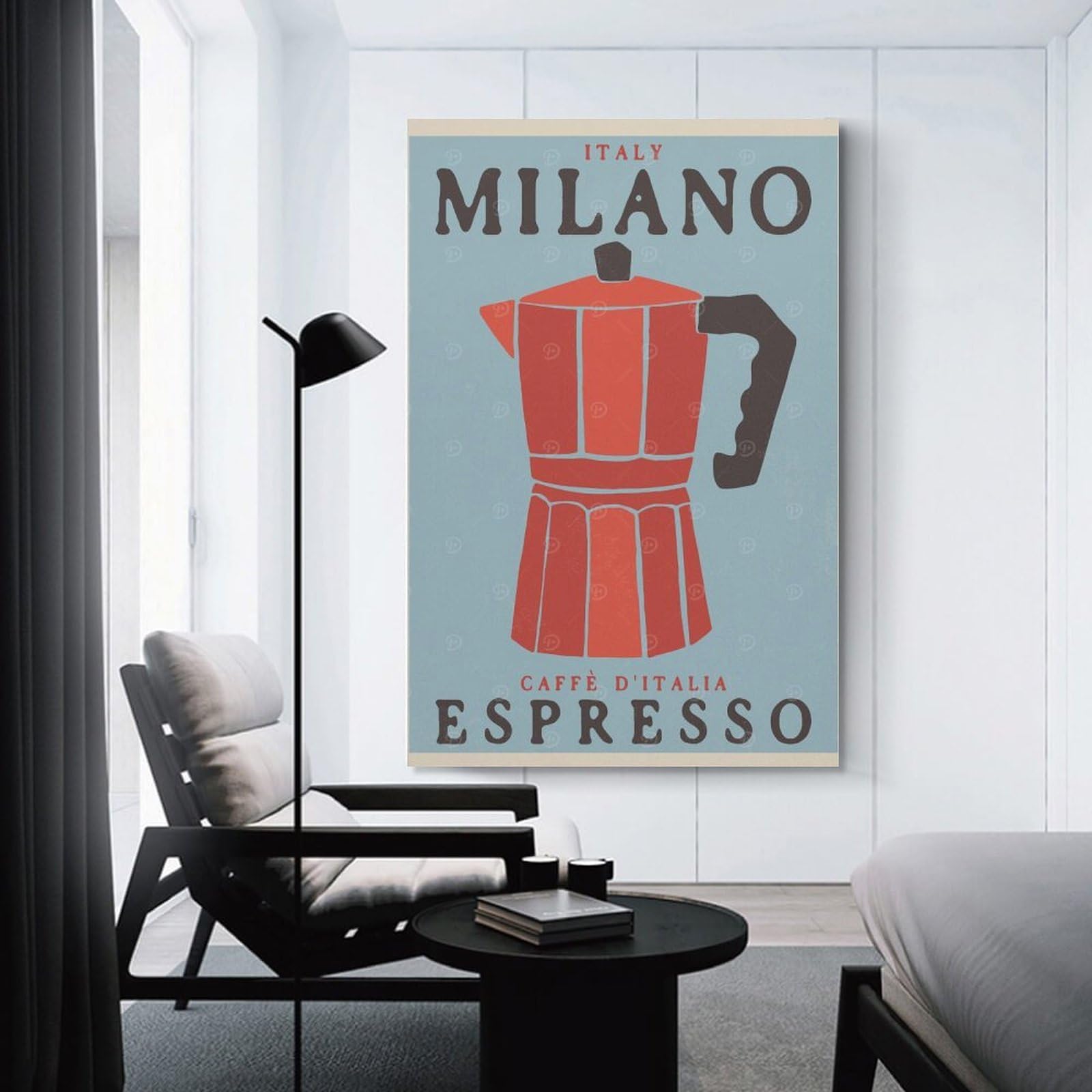 Junmoney Milano Espresso Wall Picture Print 20x30inch(50x75cm), for Lounge Decor, Offices Or Entryway Styling, Versatile Wall Decor for Many Rooms