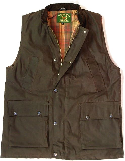 Countrywear New British Made Quilted Wax Gilet Outdoor Bodywarmer Oiled Waistcoat Sleeveless Jacket Fishing Hunting Shooting Farming