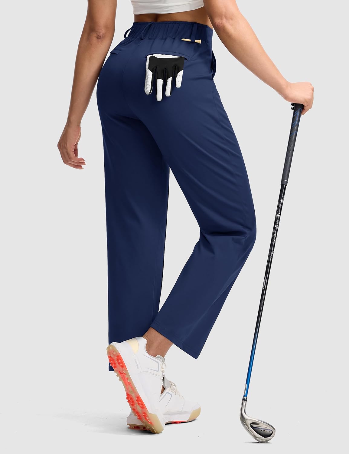 Fleece Lined Pants Women Winter Golf Pant with Zipper Pockets Pull On Stretch Dressy Travel Work Casual Slacks - Image 3