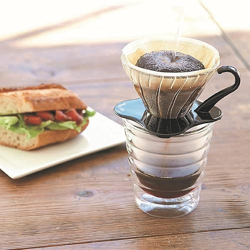 Miniatura 5 de Hario Gotero de café de vidrio V60, tamaño 01, negro