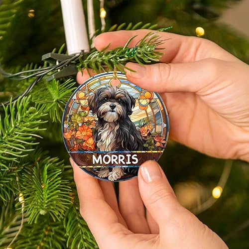 Miniatura 5 de Shih Tzu - Adorno de Navidad de perro 2023, lindo adorno de Shih Tzu para árbol de Navidad 2023, adorno de Navidad personalizado de Shih Tzu, estilo