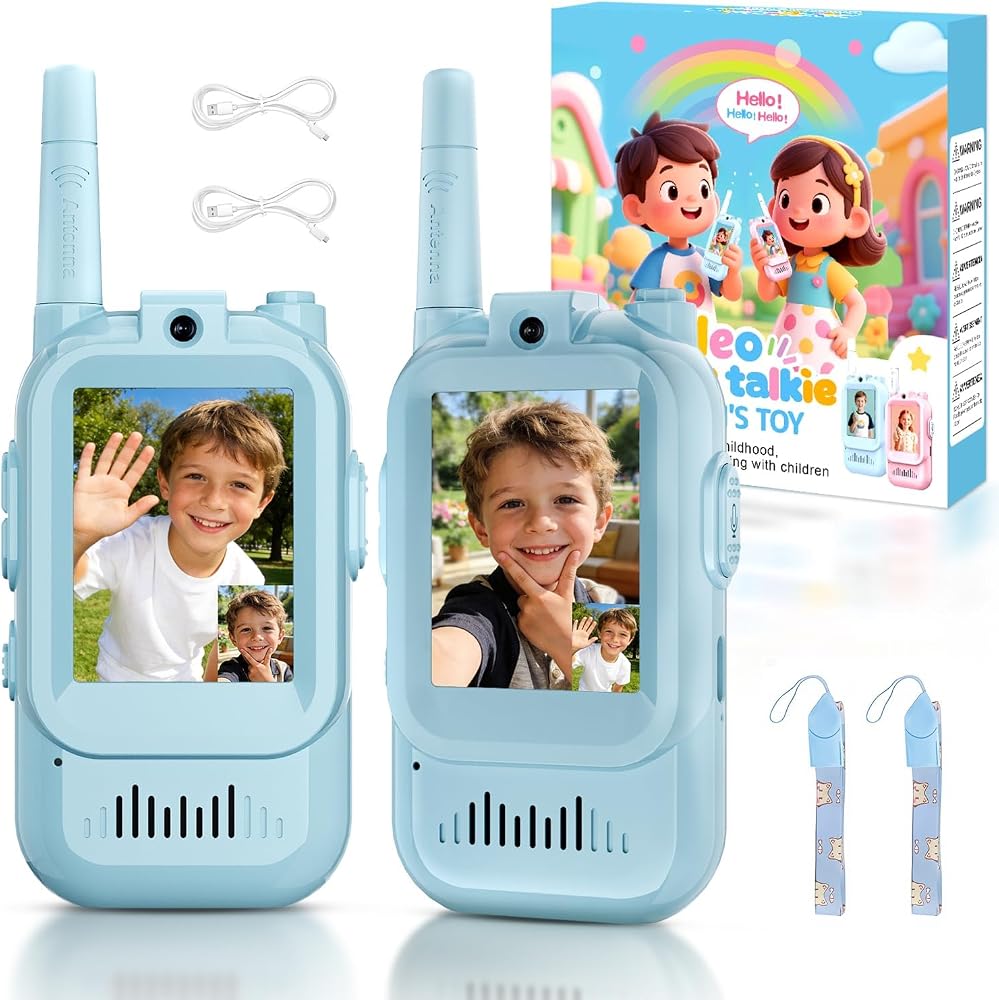 Video Walkie Talkies for Kids, 2 Pack Long Range Rechargeable Walkie Talkies with HD Camera — 사진 1