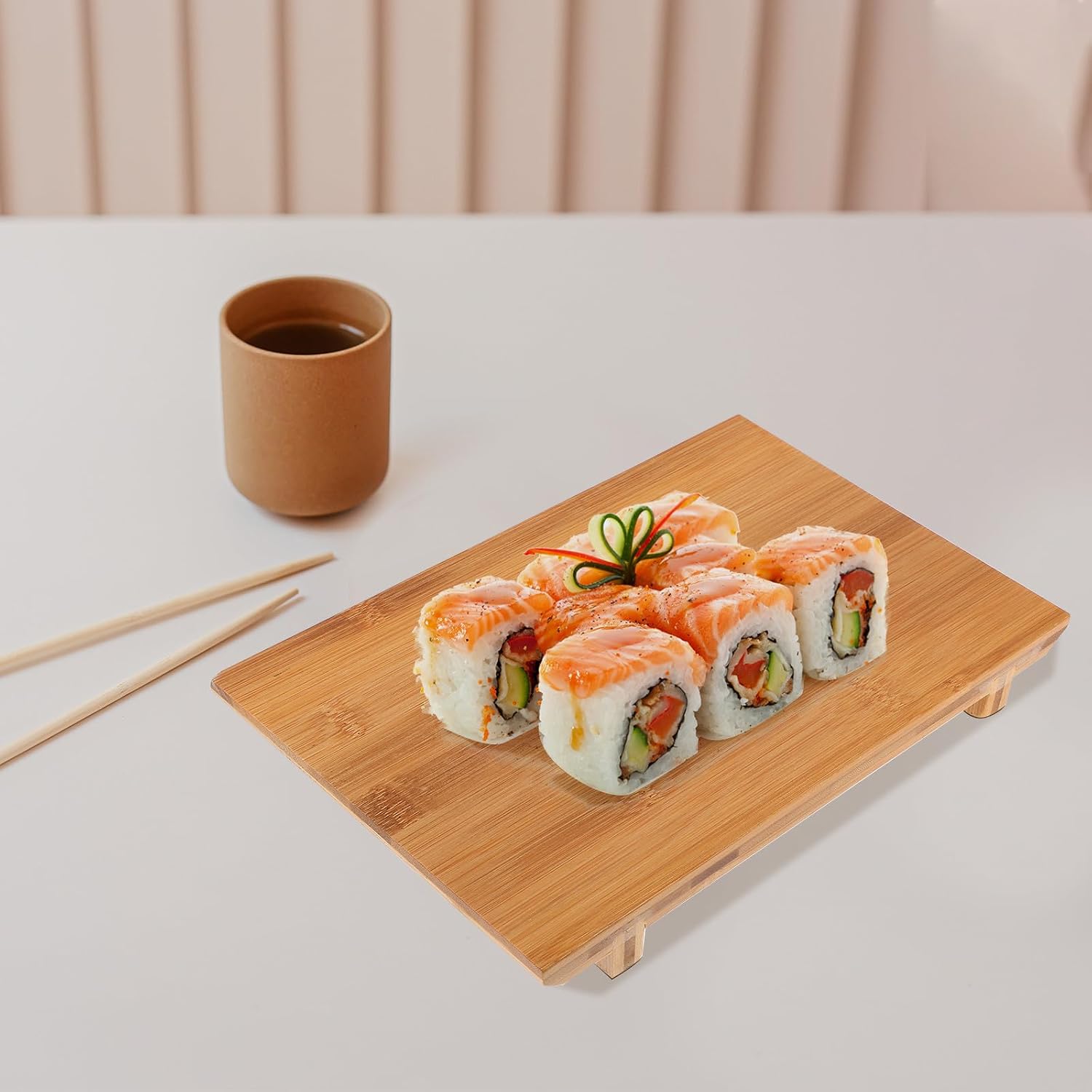 Bamboo Sushi Serving Tray for Fruit and Sashimi Elegant Display
