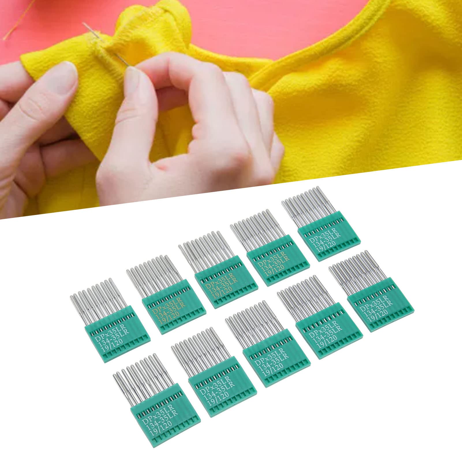 LEEZAD 100 Aghi Macchina Cucire Misura 120/19, Aghi Ricamo Acciaio Resistente per Macchina Cucire Domestica