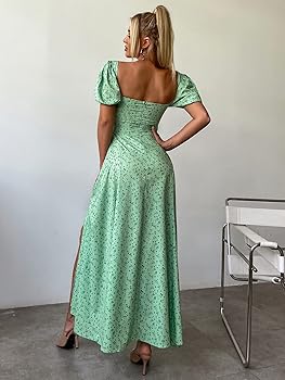 slim fit dress slacks Green Striped Tie Maxi Dress – BLANK main image 1