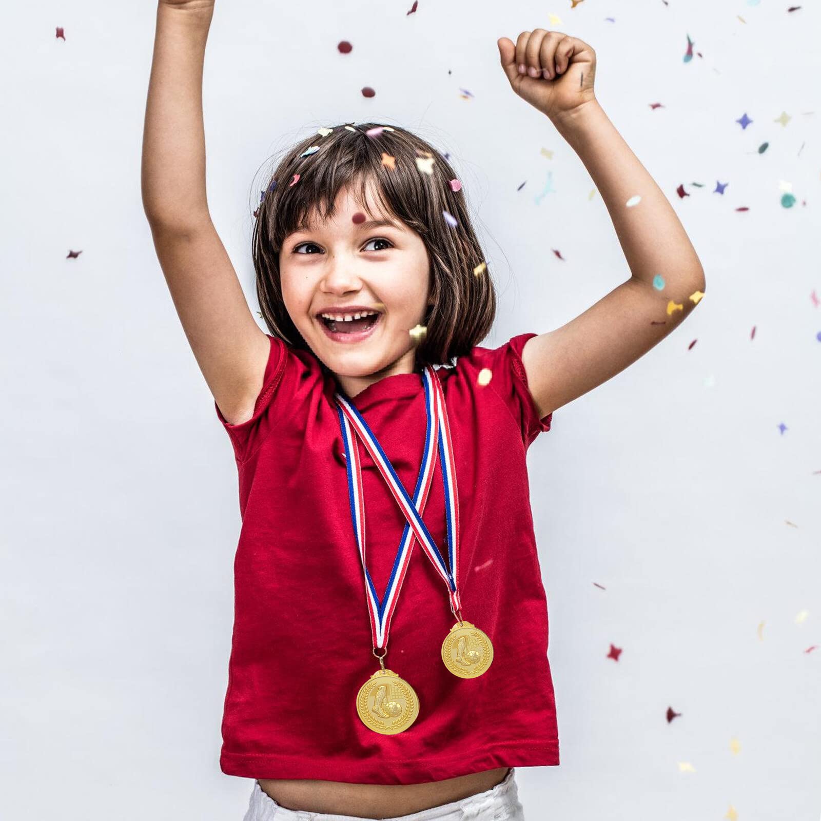 12 medaglie per bambini: medaglie di compleanno per bambini, medaglie di calcio per bambini, medaglie di compleanno per bambini, per bambini, adulti, sport, calcio, feste, favore