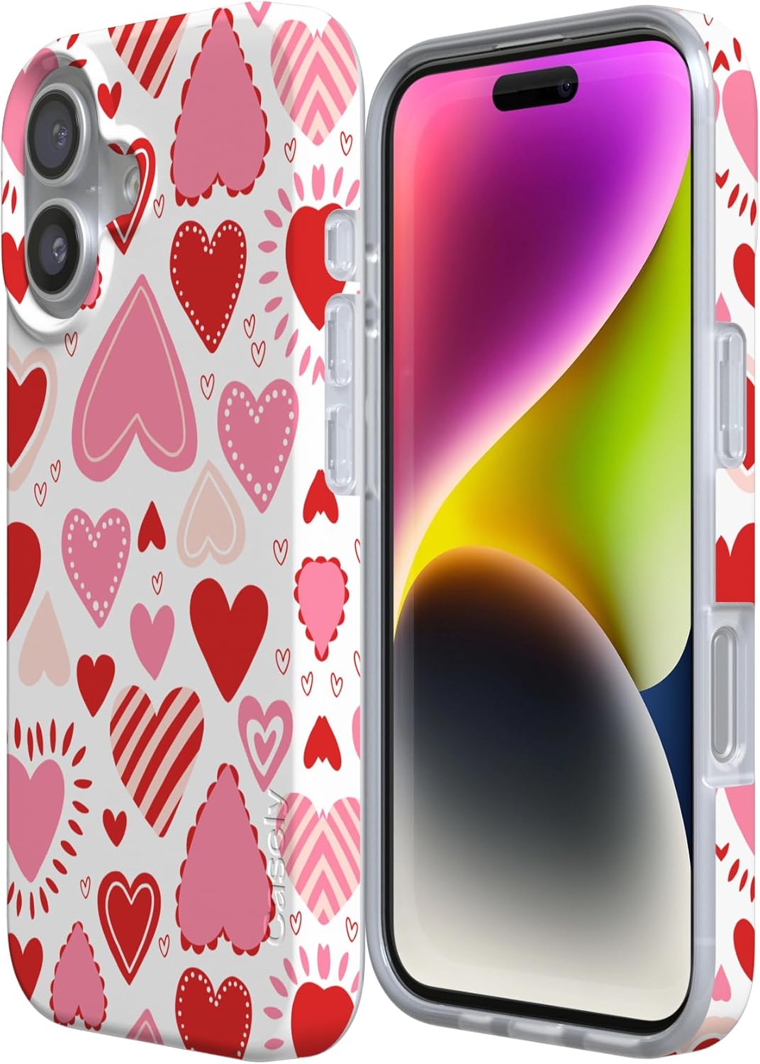 Casely iPhone 17 Case | Love Struck | Heart Stickers | Compatible with MagSafe | Classic Ultra Slim Design