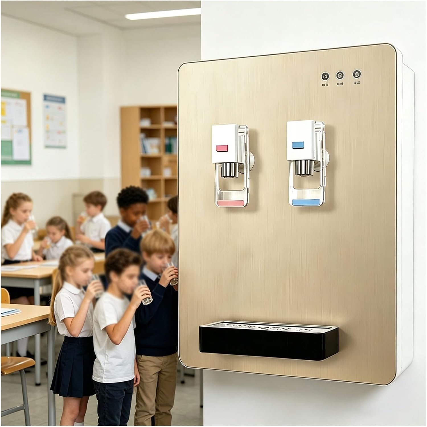 750ML Commercial & Household Wall Mounted Water Cooler | Mains Fed Unit Water Cooler,Hot & Cold 2 Temperatures Drinking Water Cooler Dispenser