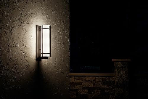 Miniatura 5 de Kichler Camden - Lámpara de pared para exteriores de 26 pulgadas, 3 luces, con cristal grabado en ópalo en hierro yunque