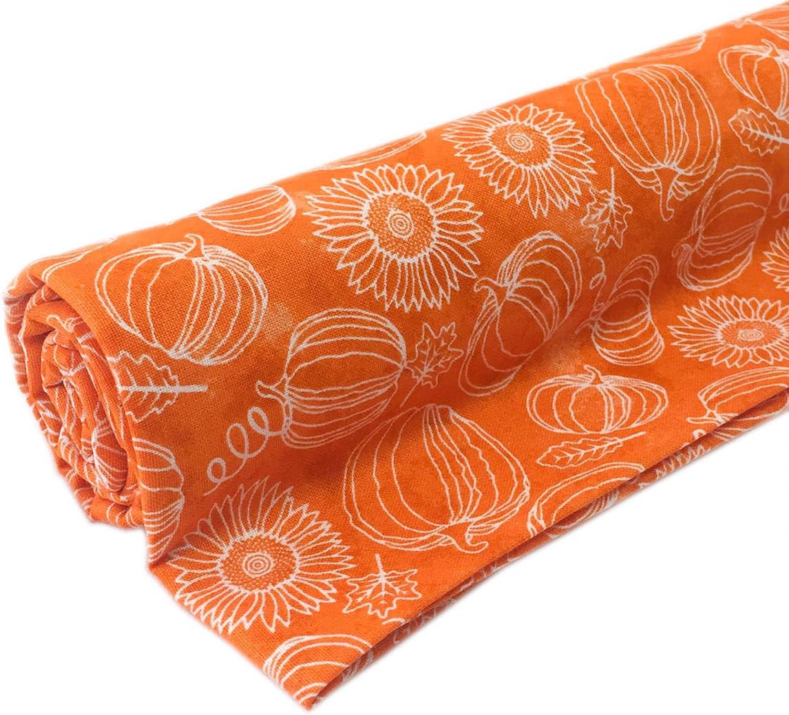 Amazon.com: 1 Yard - Colorful Pumpkin Cotton Fabric (Great for Quilting ...