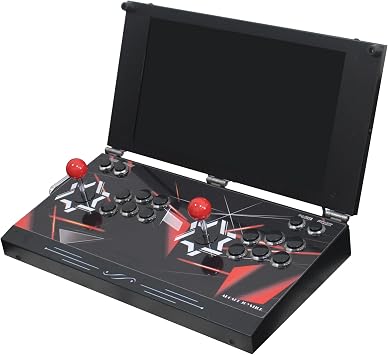 26800 Portable Foldable Tabletop Arcade Console 17.5-inch Screen 1280P Two Players Retro Gaming System, Video Game Console Support Save/Load/Pause VGA and HDMI Output (Red 9800 Retro Cube)