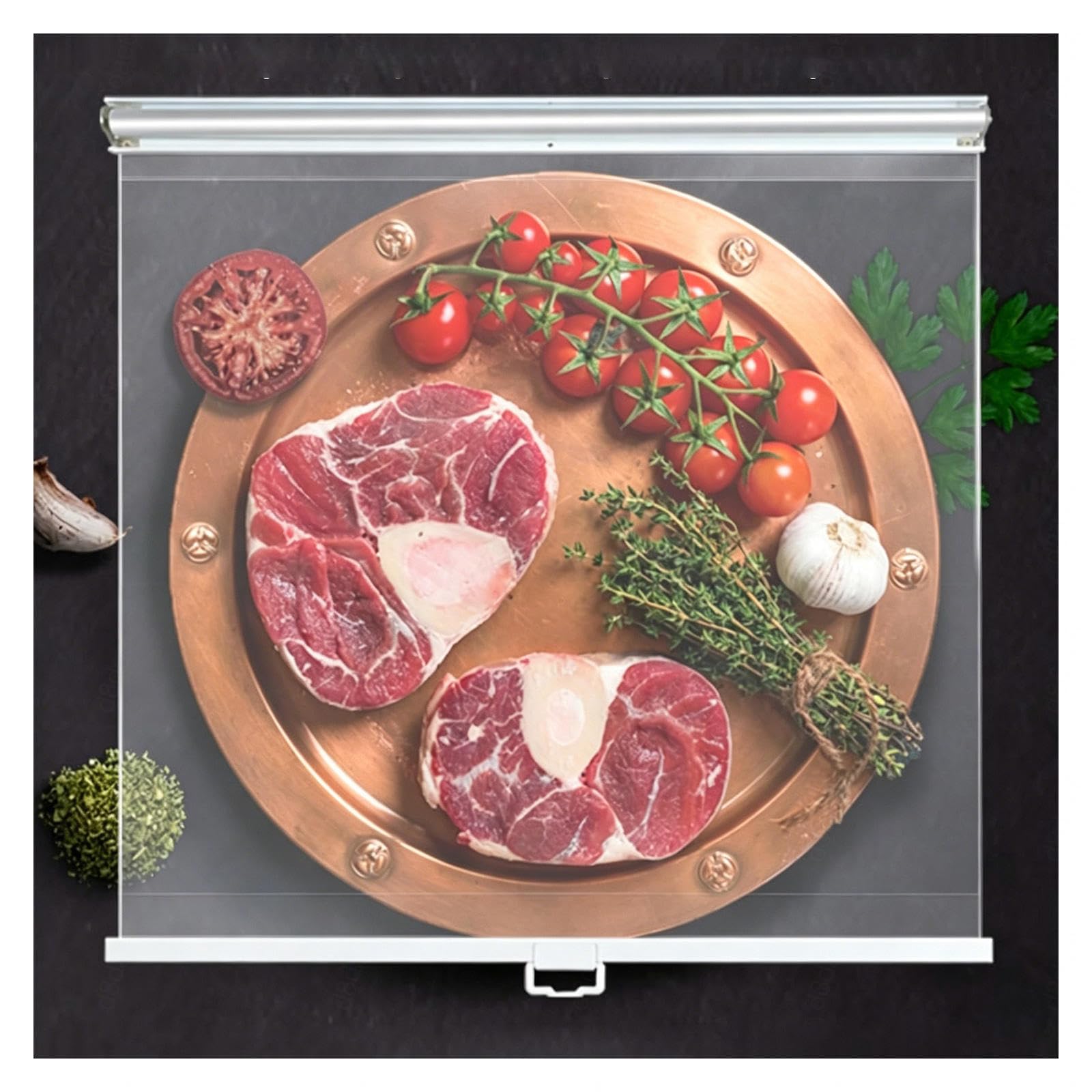 VSAQLNWZ Roller Blinds for Refrigerator, Highly Transparent Clear Roller Blinds, Easy Use Transparent Roller Shutter for Garden,Balcony,Pergola,Gazebo,Porch,60cm(24in)*150cm(59in)