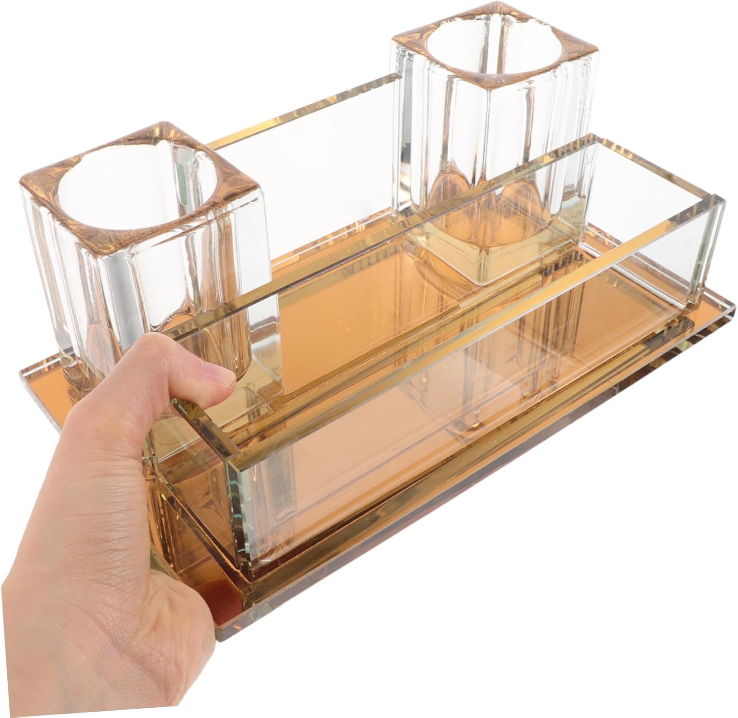 Kisangel Acrylic Desktop Microphone Stand Holder with Sturdy Base Height for Mics Organizer for Ktv Karaoke Parties and Events