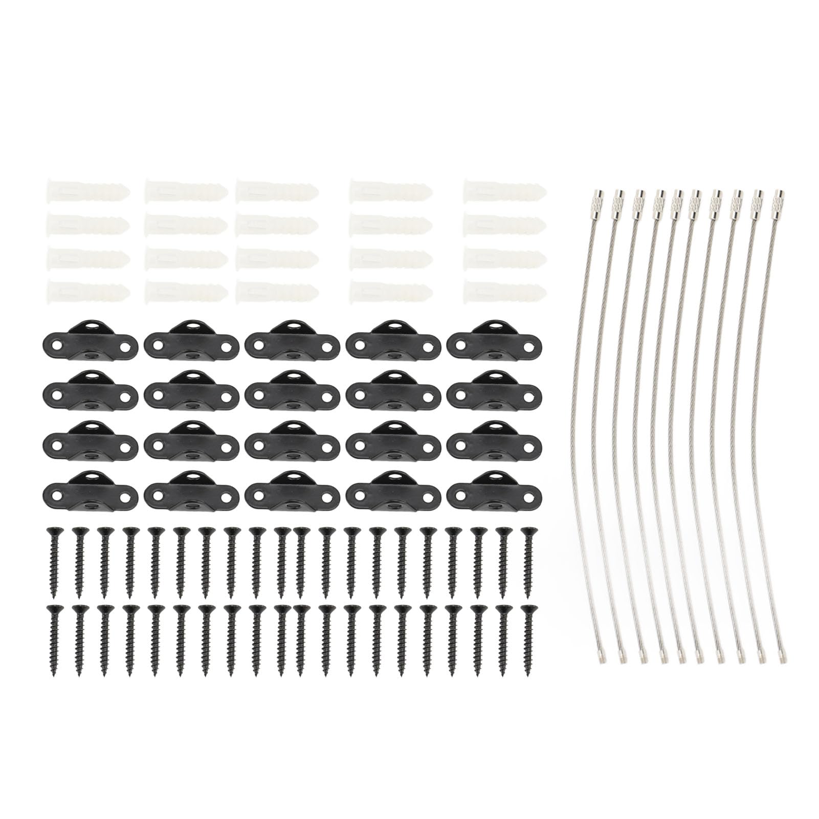 Hilitand Black Stainless Steel Furniture Anchors, Adjustable Anti Tip Straps Kit for Home with Wall Anchors Protect Children from Accidental Tipping