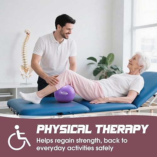 Miniatura 6 de ROSAPOAR Pelota de ejercicio pequeña – Mini pelota de pilates de 9 pulgadas, pelota de yoga antiestallidos para estiramiento y entrenamiento de