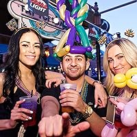 Vista 2 de YAHPERN Diademas de Mardi Gras para mujer, máscara de flor de lis, diadema de martes gordos de carnaval, accesorios para el cabello Mardi Gras