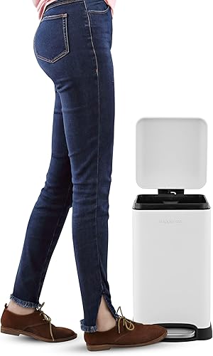 Miniatura 3 de Happimess HPM1012C Betty - Mini bote de basura retro de 3.2 galones, moderno, minimalista, a prueba de huellas dactilares, a prueba de óxido, cierre