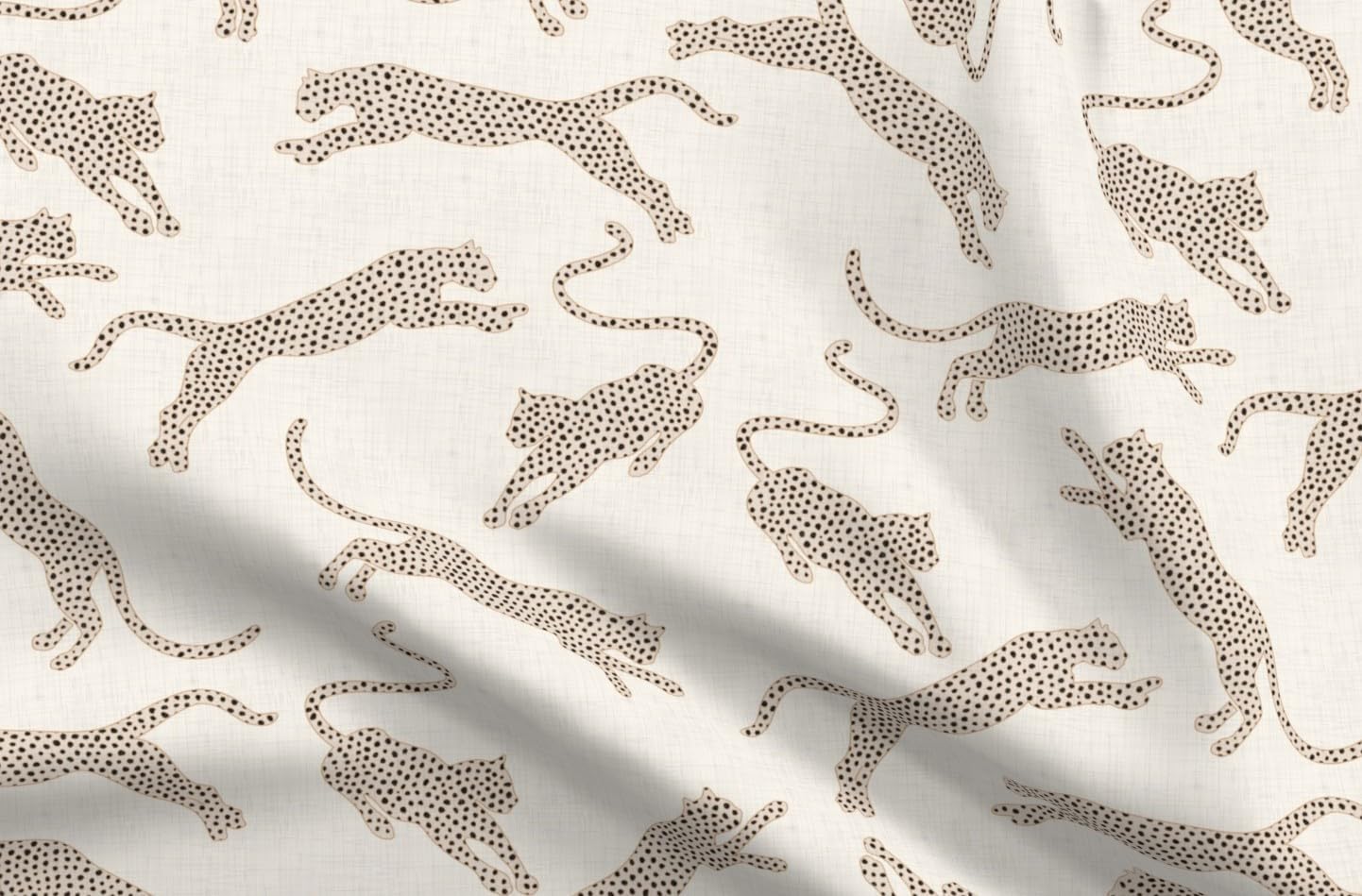 Spoonflower Fabric - Neutral Leopard Boho Safari Animal Print Big Cats Cream Beige Tan Printed on Petal Cotton Fabric Fat Quarter - Sewing Quilting Apparel Crafts Decor