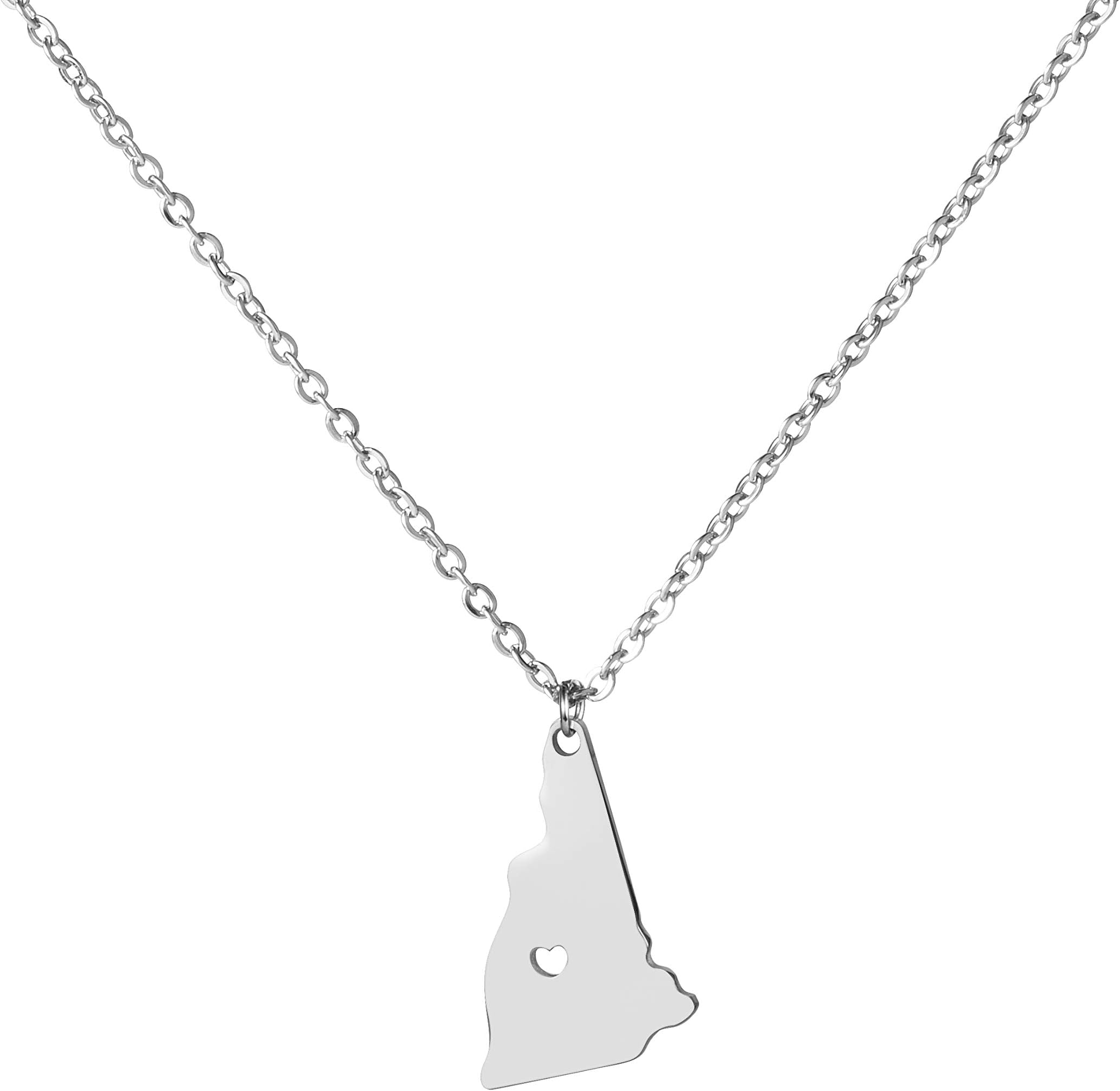 Yiyang State Necklace Pendant Country Map Pendant Charm Jewelry Gift for Women Teens