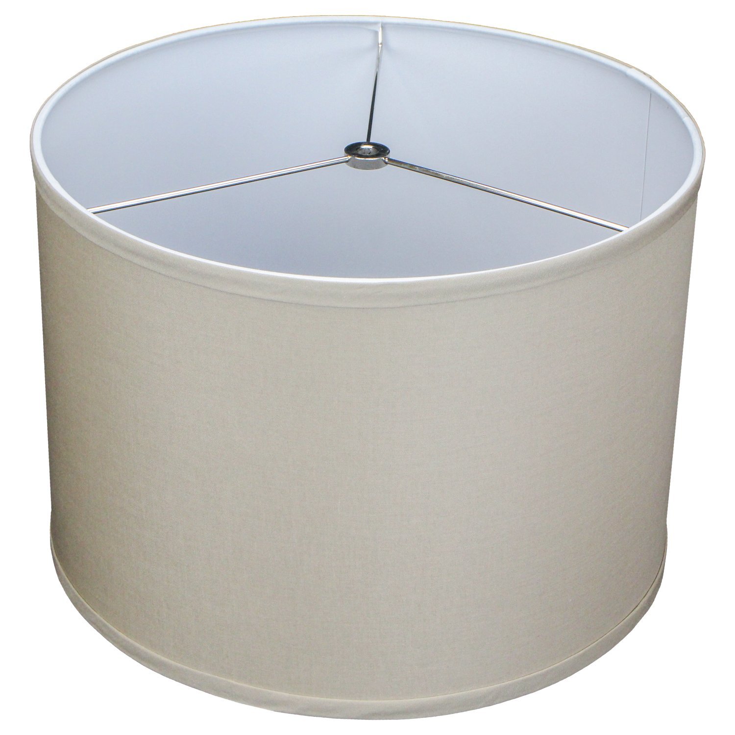 fenchelshades.com 14" top diameter x 14" bottom diameter 10" height cylinder drum lampshade usa made (stone)