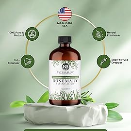 NaturoBliss 100% Pure Rosemary Essential Oil Therapeutic Grade Premium Quality (4 fl. oz) with Glass Dropper, Perfect for Aromatherapy