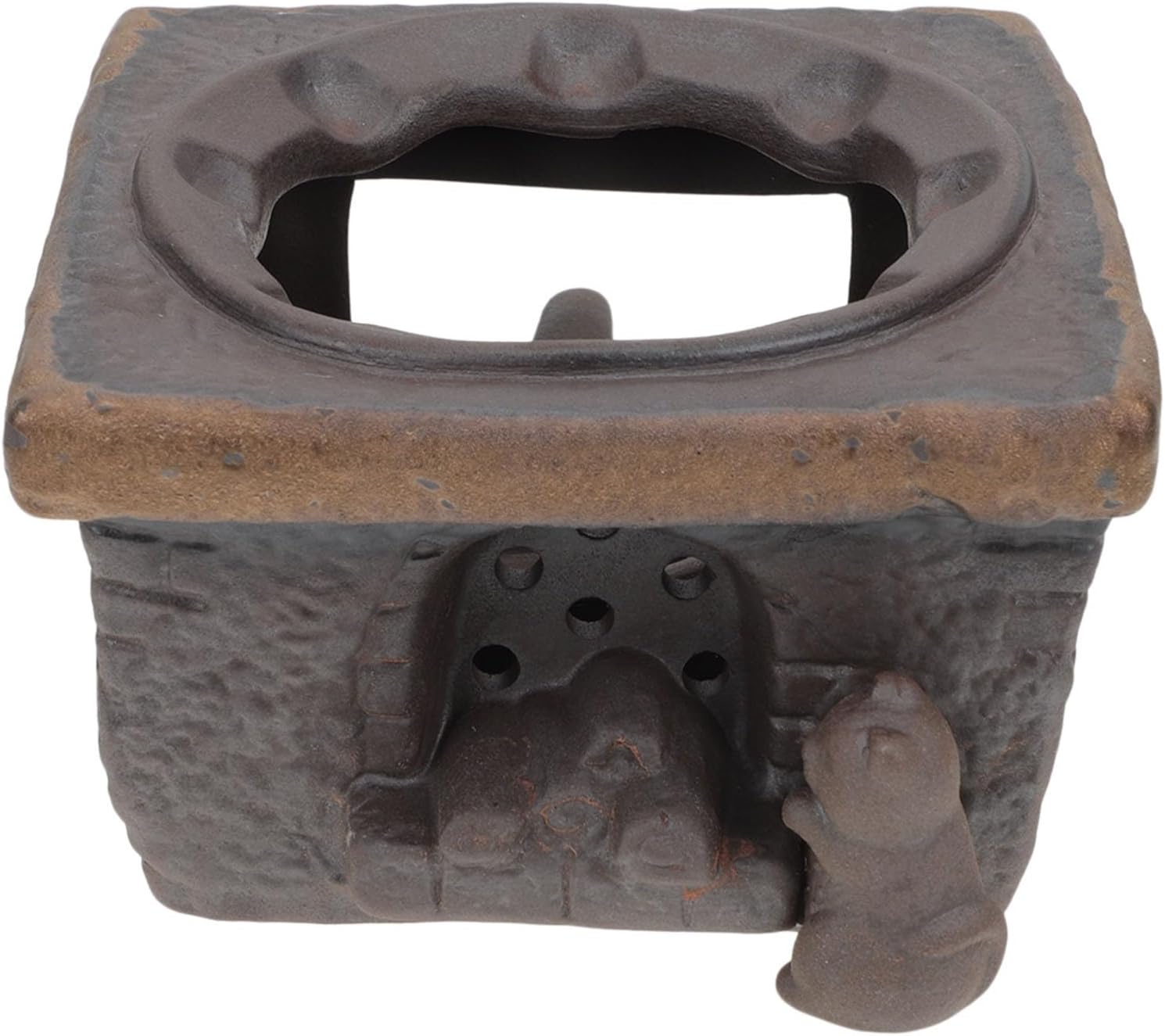 TIDTALEO Ceramic Teapot Warmer Base Retro Style Teapot Stove Stand for Heating and Warming Tea Safe Home Use Cat Design