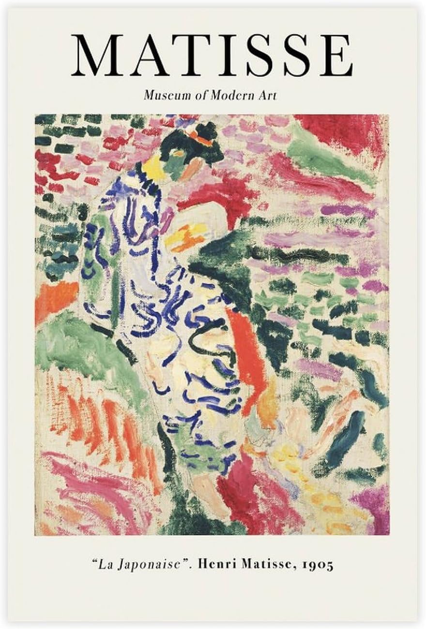 ZZYGGN GMGSW La Japonaise by Henri Matisse Canvas Poster Abstract Wall Art Colorful Painting Henri Matisse Prints for Bedroom Picture Decor 40x60cm Frameless