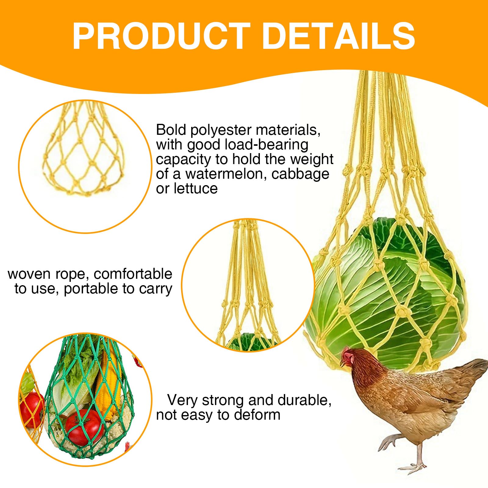 Xumann 5 Pcs Chicken Toys for Hens Coop Chicken Swing Accessories for Parrot Chickens Ducks Large Birds Geese Hanging Feeding - Image 4