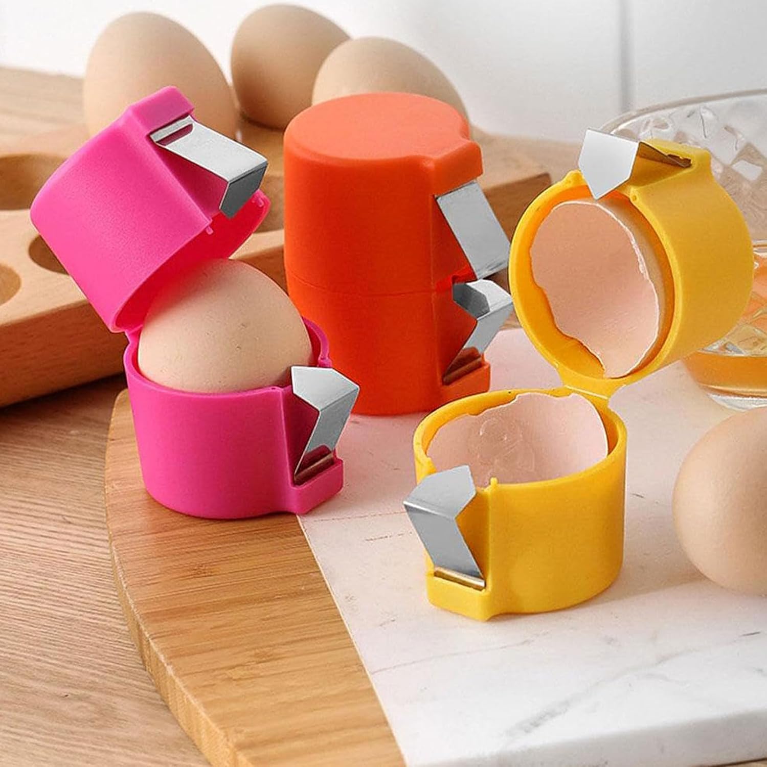 3 Pcs Egg Shell Opener 2024 Upgraded Egg Separator Reviews 3-Pack Upgraded Egg Shell Opener & Egg Separator Tool - 2024 Kitchen Gadget Egg Cracking Tool