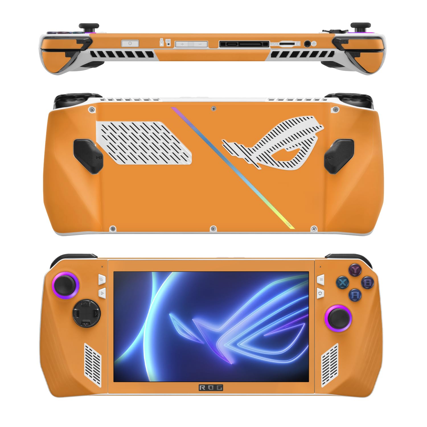 MightySkins Skin Compatible with Asus ROG Ally - Solid Orange | Protective, Durable, and Unique Vinyl Decal wrap Cover | Easy to Apply, Remove, and Change Styles