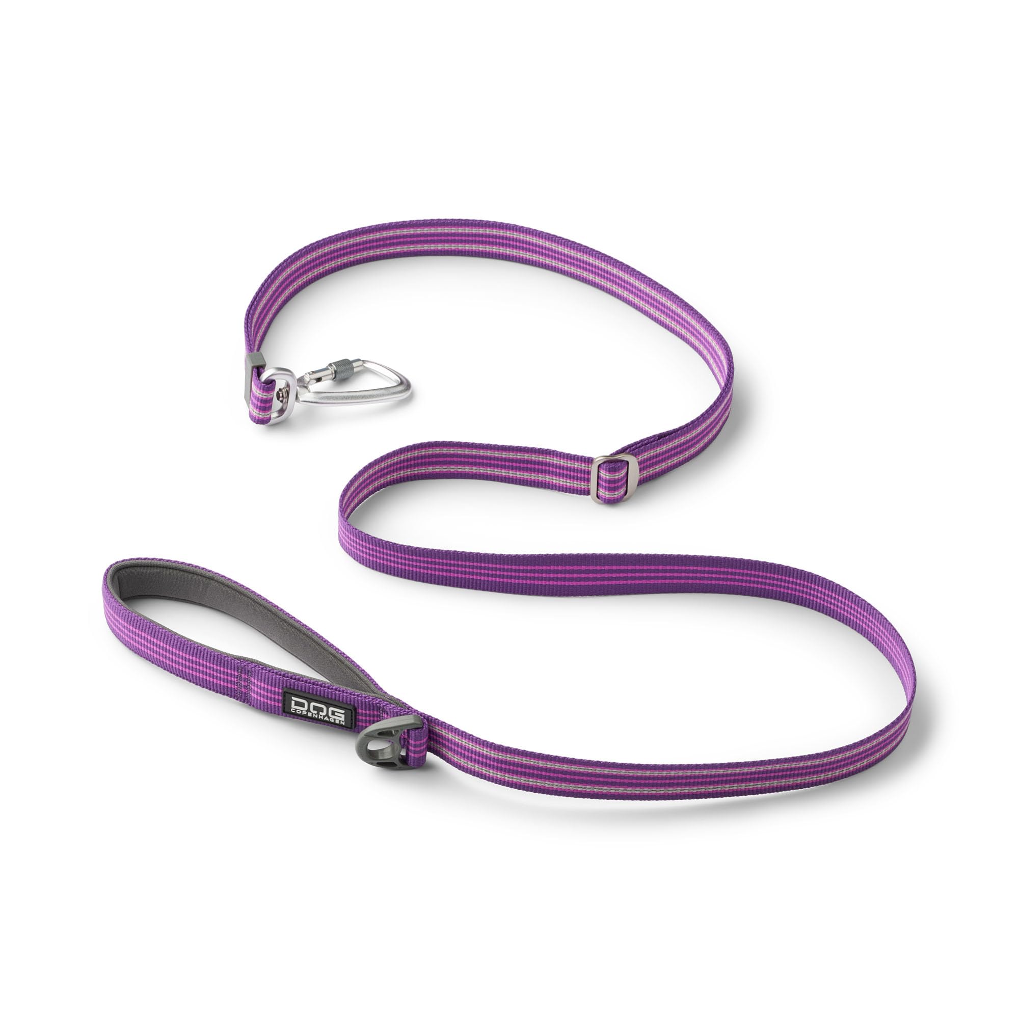 DOG Copenhagen Urban Freestyle 3.0 Dog Lead - Training Lead for Dogs - Adjustale Dog Leash - Padded for comfort - Reflective Trims - Strong Aluminum Carabiner, Purple Passion, S