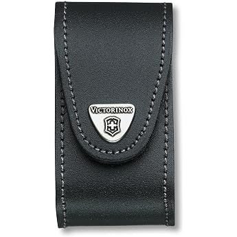 Victorinox Leather Case for Pocket Knives with Belt Loop Velcro Fastening Black 3 cm x 10 cm