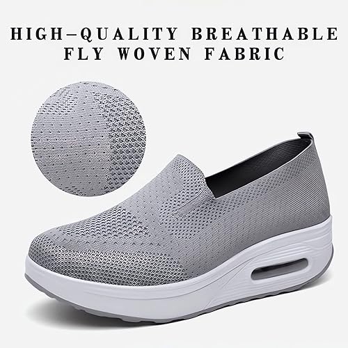 Miniatura 4 de Zapatos deportivos ortopédicos para mujer 2023 con amortiguación de aire, zapatos ortopédicos elásticos para diabéticos casuales para caminar