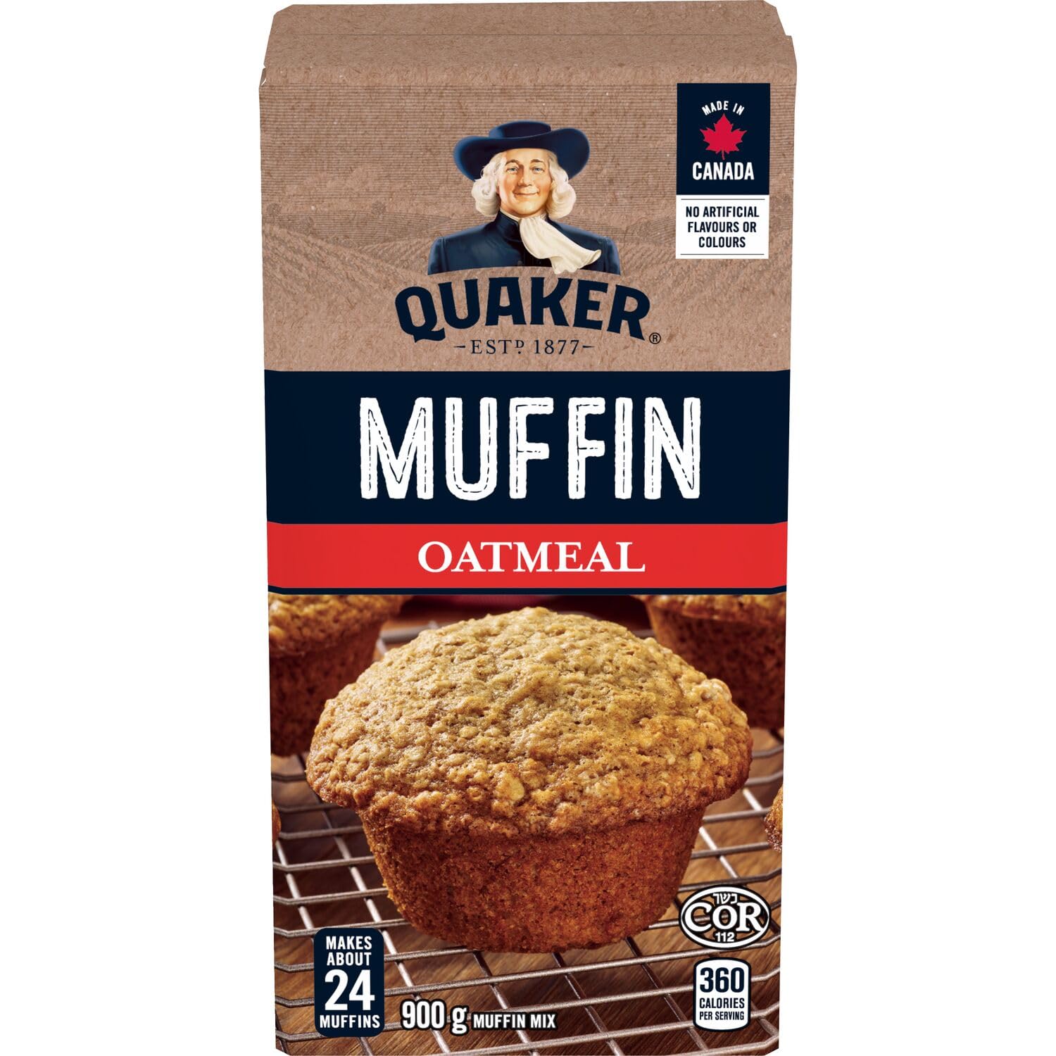 Quaker Muffin Mix Oatmeal 900g/31.7 oz, Makes 24 muffins - (Imported from Canada)