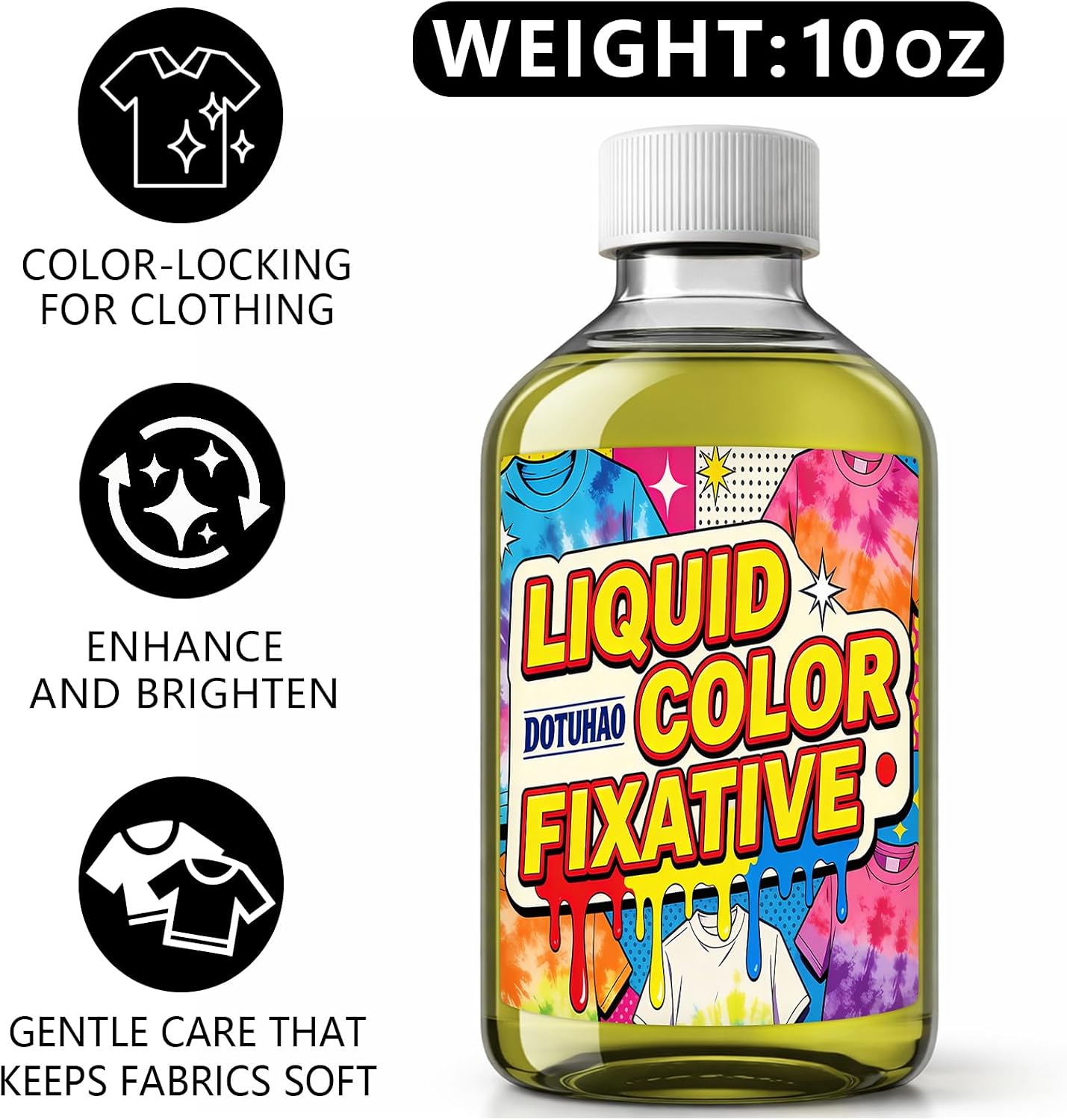 DOTUHAO Color Fixative, Fixative for Fabric, 10.14 Fl Oz Liquid Fabric Fixatives for Cotton, Linen, Polyester, Nylon and All Fabric(10.14 Fl Oz)