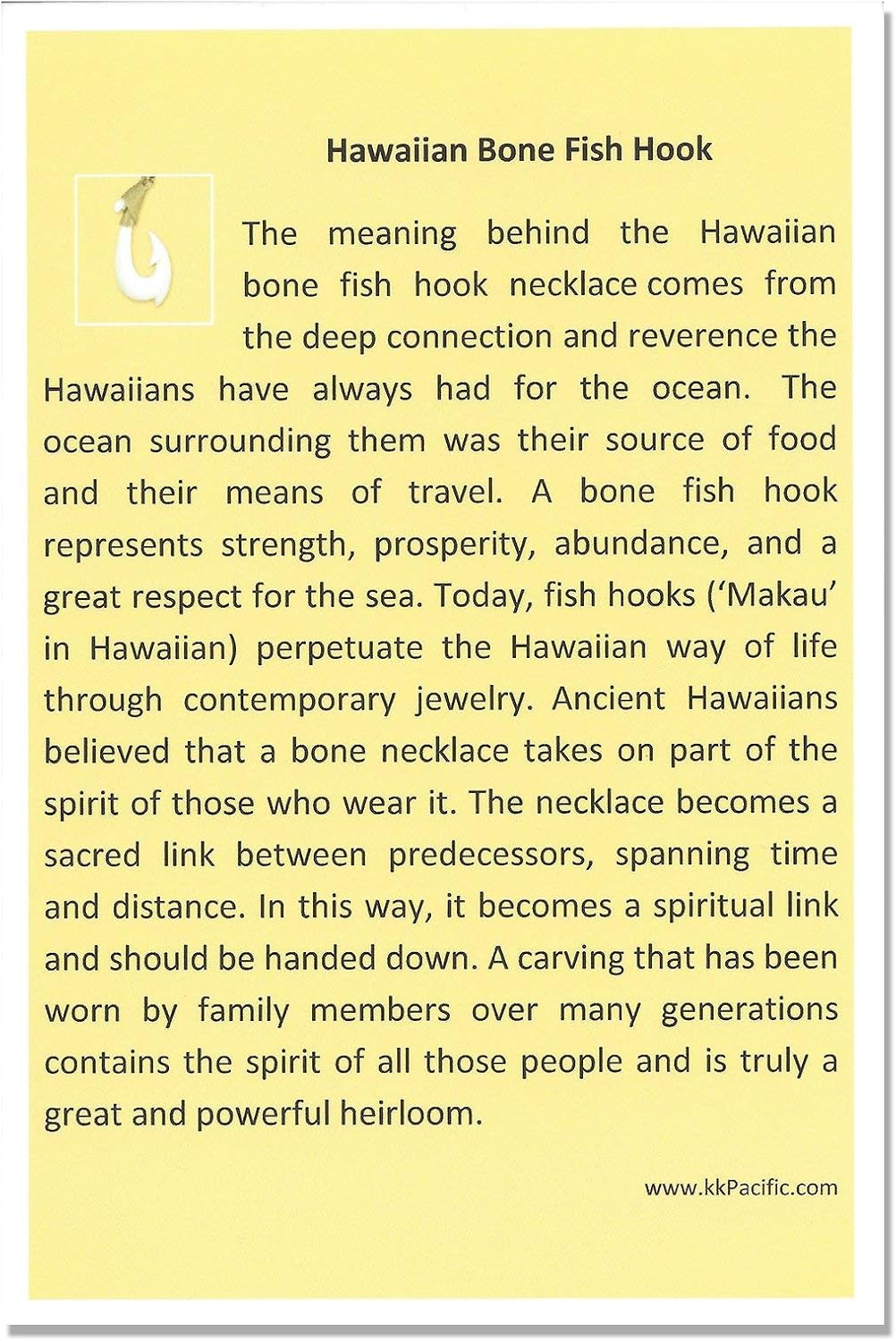 Hawaiian Made on Maui Hand Carved Bone Fish Hook Necklace Men. Our Moana Movie and Zac Brown Band Inspired Replica.
